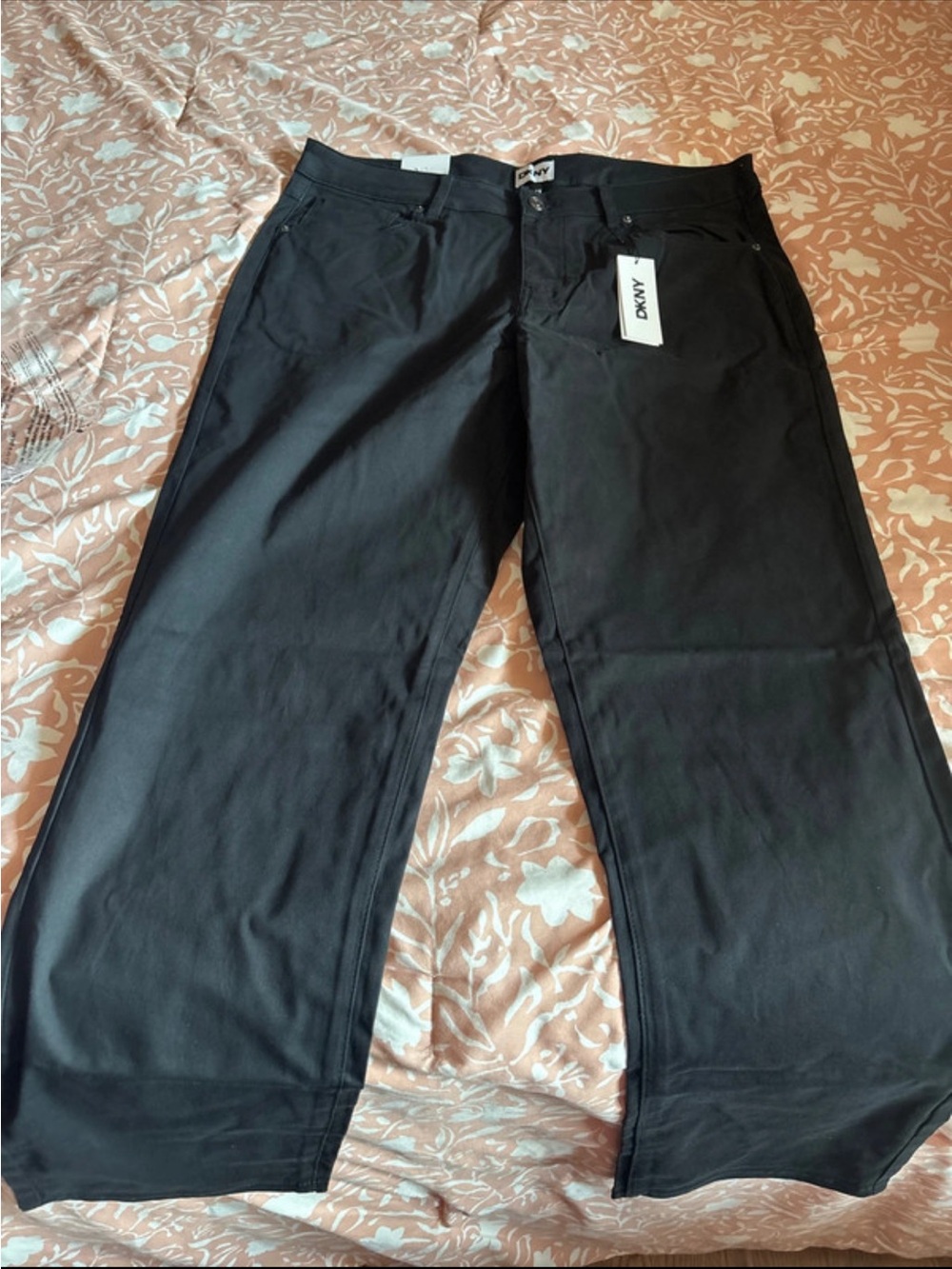 DKNY Men's Black Straight-Leg Chinos